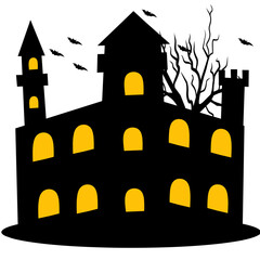 castle in the night vector