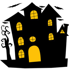 halloween house with bats