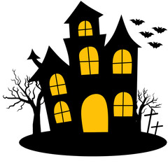 halloween house with bats