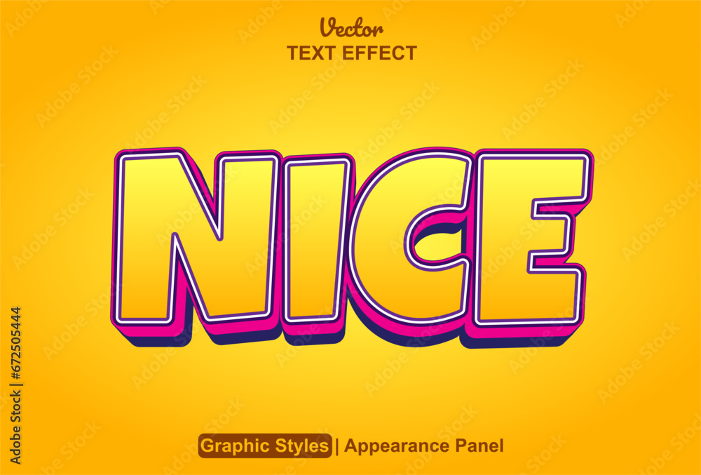 Poster nice text effect with a fun orange style and can be edited