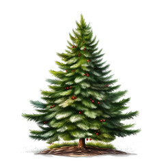 Christmas Trees Isolated on PNGs transparent background , Use for visualization in architectural design or garden decorate