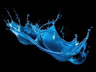 blue paint splash on black background