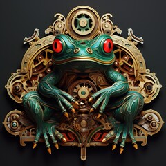 Fototapeta premium frog on a black background