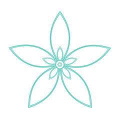 Line drawing of a flower　GREEN