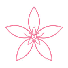 Line drawing of a flower　PINK