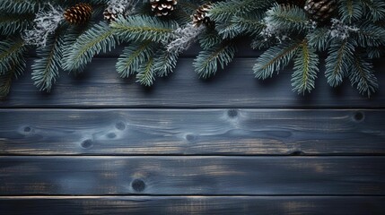 AI generated illustration of a wooden background with fir branches