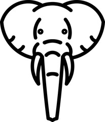 Silhouette of an elephant's face