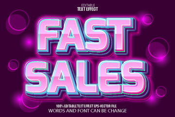 Fast Sales Editable Text Effect Modern Style
