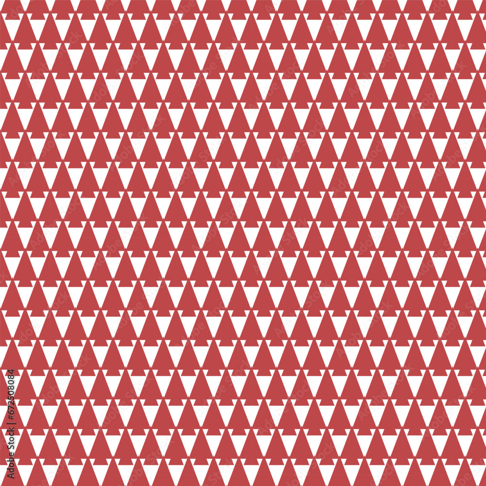 Wall mural christmas seamless pattern.red pine holly tree repeat pattern isolated on white background.geometric