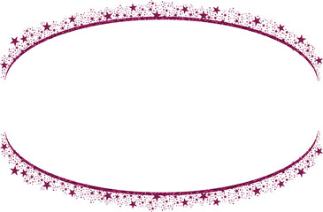 Pink Fuchsia Oval Frame with stars Glitter 8