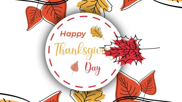 happy thanksgiving animation text for celebrate thanksgiving day. handwritten animated. november holidays. for your business poster background.
