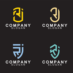 Alphabet Letters RJ or JR business logo design