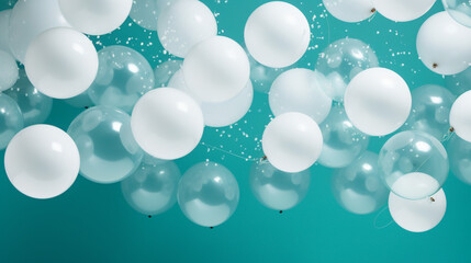 balloons anniversary green white