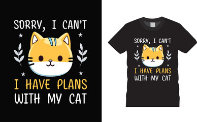Cat custom typography t-shirt design vector illustration print for t-shirt, mug, bag, banner, pillows, etc