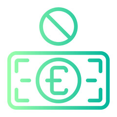 no money gradient icon