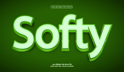 Softy fully editable premium 3d vector text effect 