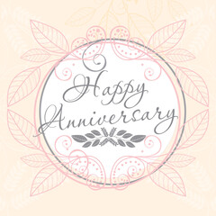 elegant happy anniversary card vector illustration template. good for presentation template, wedding,anniversary,birthday,ceremony,congratulation card,certificate,school,university, ground breaking