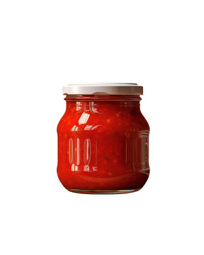 jar with tomato puree on a transparent background. png file