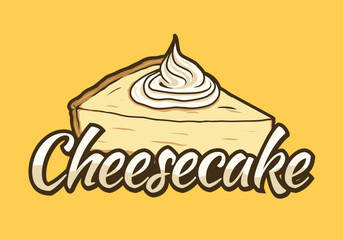 cheesecake with cream vector design