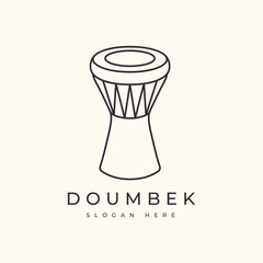 darbouka instrument music culture doumbek line logo design vector graphic