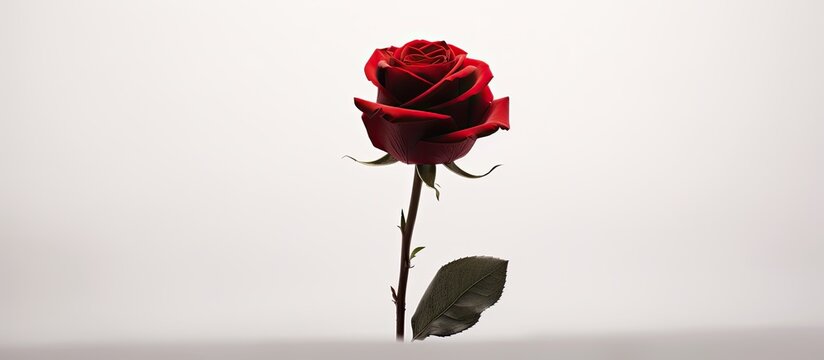 The image of a solitary stunning rose standing alone