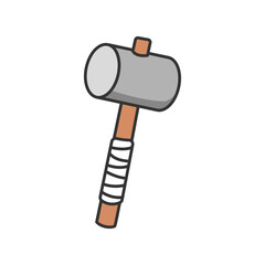Hammer icon. Construction work repair and reconstruction theme. Isolated design. Vector illustration
