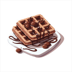 Delicious waffle illustration