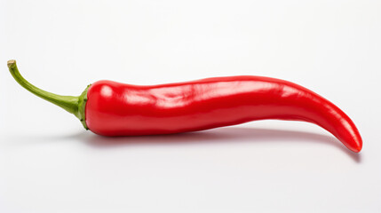 a red hot pepper on a white surface