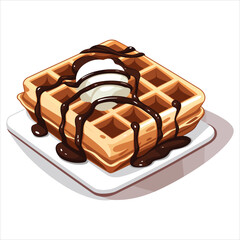 Delicious waffle illustration