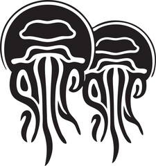 Twin Jellyfish icon vector EPS10