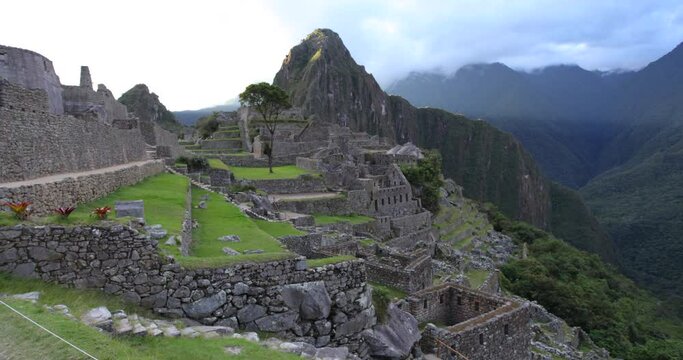 Cinematic Steady Cam And Pan Shot Of Machu Picchu, Peru