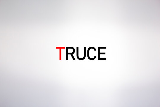 TRUCE text, acronym on a bright background. Truce word, concept.