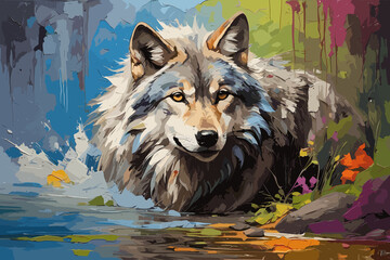 Wolf Painting