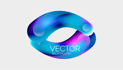 Beautiful flowing round shapes and circles abstract background. Liquid color bubble composition