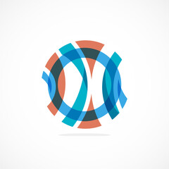 Obraz premium Abstract circle logo, dynamic aesthetic. Simplicity suggests connectivity, fluidity, and energy, making it a versatile choice for brands seeking a modern, visually engaging identity
