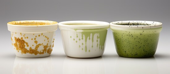 Spoilage occurs when bacteria mold in white green or curry colored cups breaks down food that has been left for an extended period leading to its decay