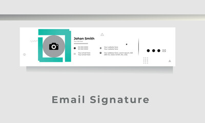 Email signature design or email footer and personal social media cover template