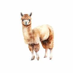 AI-generated illustration of A watercolor alpaca