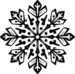 Obraz premium Hand-drawn Christmas Snowflake Vintage Outline Icon