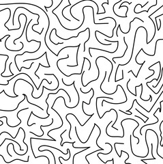 Many sinuous lines form a texture similar to the convolutions of the human or animal brain.