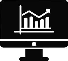Computer screen icons related to finance and investment