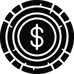 The coin icon represents wealth and financial stability.