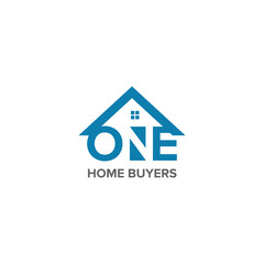 Letter 1 Real Estate Logo Template. Home Logo On Letter 1 Design