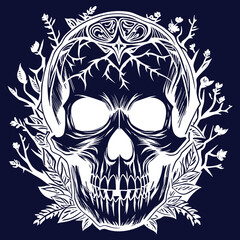 Skull line art illustration