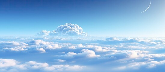 The flight offers a view of the clouds and moon in the sky