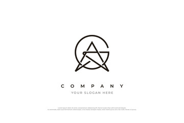Initial Letter GA Logo or AG Monogram Logo Design Vector