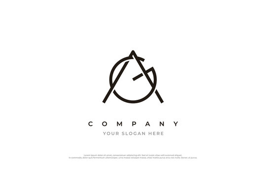 Initial Letter GA Logo or AG Monogram Logo Design Vector