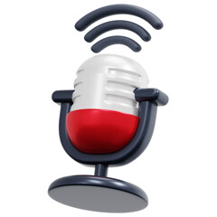 microphone 3d render icon illustration