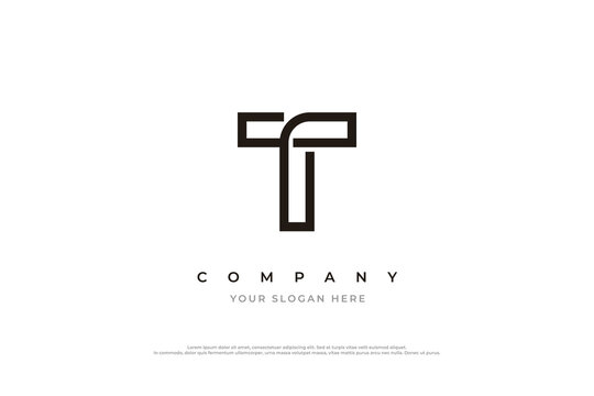 Minimal Initial Letter T Logo Design Vector