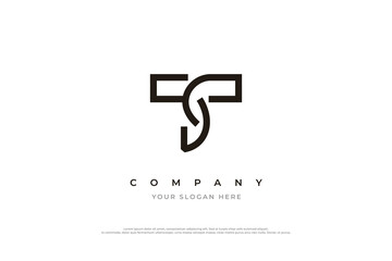Initial Letter ST Logo or T Monogram Logo Design Vector